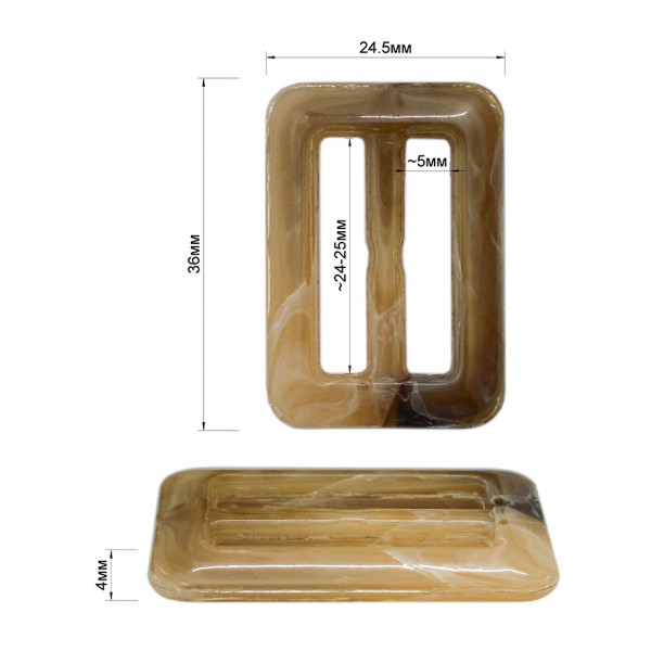 Пряжка пластик, 2,5см, цвет коричневый глянцевый